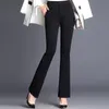 Women's Pants & Capris Plus Size Office Ladies Style Flared Soild Skinny High Waist Female Trousers Full Length Slim With Pockets