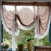 Curtain & Drapes Home Deco El Supplies Garden American Floral Roman Curtains For Kitchen Bathroom Door Short Pl Up Elegant Window Valance De