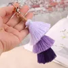 Keychains Three-layer Cotton Tassel Pendant Multicolor Creative Keychain Western Style Multifunctional Bag Charm Bohemia Key Accessories Fre