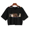 Attaque sur Titan T-shirt femme Anime Manga dessin animé japonais Leviackerman gothique Harajuku T-shirt court Punk lâche col en V Sexy Crop Tops