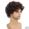 波状の男性の合成かつら茶色の色のペルカスPerruques de Cheveux Hampentsシミュレーションヒトレミーヘアウィッグウィッグ -  M47b