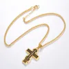 Kpop Cruz collar Iglesia ortodoxa joyería cristiana StainlSteel Color oro INRI crucifijo Cruz colgante collar hombres P3240 X0707