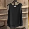 Banerdanni O-Collo Blouse Donne Blusa Fashion Brand Dimensioni Camicetta Camicetta Doppio strato Camicie Chiffon Camicie Casualless senza maniche LOOS 210323