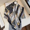 Brand Classic Simple Design Satin Square Scarf Outdoor Shawl Silk Turban Beach Wrap Fashion Women Scarves 90*90cm