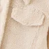 Женский меховой меховой из искусственной зимней куртки женщины белое пальто осенью 2021 плюшевый медвежонок Винтаж теплый овечник уличный одежда Puffer Harajuku