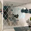 DIY 3D Miroir Stickers Muraux Diamants Triangles Acrylique Miroir Mural Autocollants pour Enfants Chambre Chambre Décoration Autocollants Décor À La Maison 211112