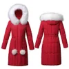 Jocoo Jolee Vrouwen Koreaanse Slanke Lange Jas Zoete Winter Bont Hooded Cotton Patded Jacket Plus Size 5XL Uitloper Casual Overjas 210518