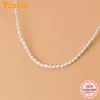 TrustDavis Luxury 925 Sterling Silver Simple Temperament Pearl Choker Short Necklace For Women Wedding Party S925 Jewelry DA1255