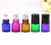 Wholesale 1ml 2ml Metal Roller Bottles For Essential Oils Mini Glass Roll On Bottle With Black Lid