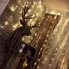 3x1/3x3mLed Icicle Led Curtain light String Fairy Light 300 Led Christmas Light for Wedding Home Window Party Decor 220v 8 mode 211122