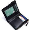 2021 NEW Baborry Leather Rfid Wallet Short Slim Male Luxury Business Purses Money Clip Credit Card Dollar Portomonee Carte272S