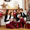 Pijamas de natal combinando família mãe crianças conjuntos de roupas crianças pijamas crianças pijamas mãe filha elf cervo pijamas 210929