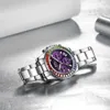 BIDEN Chronograph Damenuhr Ins Luxus Multifunktions-Regenbogenkreis Mode Edelstahl Sport Damen 210616