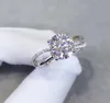 Klaster Pierścionki Morsan Diamond Ring Girl Diamond Silver Live Wedding Proposal Plain Prezent Pani