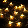 5M Solar Lights String 20 Led Honey Bee Shape Solar Powered Fairy Lights For Outdoor Home Garden Fence Summer Decoration 211122