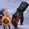 Gants de moto Gant de ski résistant au froid d'hiver - Cuir PU Coupe-vent Résistant à l'eau Mains chaudes pour femmes et hommes (M, L, XL, XXL) H1022