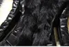 Pu couro faux peles casaco casaco casaco macio preto falso colarinho casaco jaqueta 211007