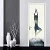 Self Adhesive Art Flowers Beautiful Decal Sticker Home Door Decoration Renovation PVC Wallpaper Print Picture for Living Room 210317