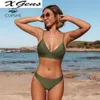 sexy girls green bikinis
