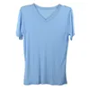 SuyaDream Männer Basic T-Shirt Naturseide V-Ausschnitt Solide Kurzarmhemden Weiß Schwarz Grau Frühling Sommer Top 210707