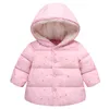 Cappotto della tuta sportiva dei bambini Inverno Neonati maschi Giubbotti Cappotto con stampa stellata Infantile caldo Parka per bambini Spessi vestiti con cappuccio per bambini 2-6T H0909