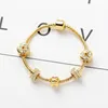 Fashion Original Pandoras 925 Silver Gold Pig Crystal Bracelet Jewelry Charm Beads Glass Snake Bracelets Women DIY Holiday Gift