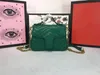Designer Luxury Marmont Mini Hand Handat Hands sac à main 547260 Green clair turquoise Chevron Heart matelassé