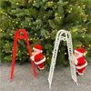 Party Favor Red Ladder Christmas Decoration Elektryczne Santa Wspinaczka Zabawki Koraliki Dwuosobowa Lalka Drabina Dzieci Xmas Zabawki ZC402