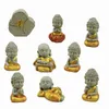 9pc buddhist munk staty mini figure prydnad hantverk bonsai dekor miniatyr dollhouse tårta dekoration diy tillbehör 210727