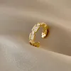 結婚指輪Uilz 13スタイルの高級ゴールドカラージルコン女性2022ビンテージオープンリングパーティージョイントファッションエレガントなジュエリーギフト