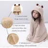 Handdoek Soft Kids Hooded Baby Bad Beach Poncho Fleece S voor geboren Katoen Mousseline Luiers 120 * 120 cm 210728