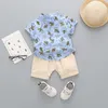 Toddler Boys Baby Kids Girl Clothing Sets Floral Print Toppar och Shorts Outfit Set Cartoon Letter Plane Kläder Sommar Sommar 20220224 H1