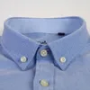 Heren lange mouw Oxford Plaid Gestreept Casual Shirt Front Patch Borst Pocket Regelmatige knop-Down Collar Dikke Werk Shirts 210721