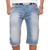 Homme Jean short été décontracté droit Denim short Streetwear homme ample genou longueur ample Jean pantalon noir bleu poche bleu