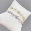 Länkkedja trendig fin plätering riktig guld kronbladformad opal hänge armband för kvinnor temperament smycken glänsande 3a zirkon bröllop gif fawn22