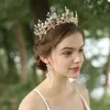 Opal Crystal Bridal Tiara Vrouwen Haar Crown Pearls Leaf Headpiece Hand Wired Wedding Prom Tiaras Hair Accessories J011374056368297536