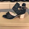 2021 Designer Women Sandal Summer Dress High Heel Sandals Black Blue Party Beach Sandals with Crystals Outdoor Casual Shoes Top Quality W4