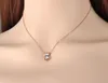 Lokaer Classic AAA CZ Crystal Crown Кулон ожерелье Розовое Золото из нержавеющей стали Свадебные краевые украшения для женщин подарки N19036