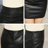 Skirt Womens Sexy Leather Solid High Waist Slim Pencil Bodycon Mini Skirt Office Lady Skirts210324