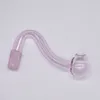 10mm Male Joint Pink Glass Oil Burner pipes for oil rigs bongs Thick Pyrex Tobacco Bent Bowl Hookahs Adapter Smoking Pipe Nail Burning Smoke Tools