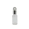 Bouteilles compte-gouttes en caoutchouc à tête de panier en argent doré Conteneur d'emballage cosmétique Bouteille de remplissage d'huile essentielle en verre transparent 5 ml 10 ml 15 ml 20 ml 30 ml 50 ml 100 ml