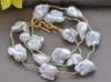 50 "25mm branco barroco keshi renascido pérola cadeias de colar