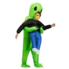 Novo inflável traje de Halloween verde alienígena carregando ternos humanos crianças adulto engraçado explodir terno festa fantasia vestido unisex 3 q0910