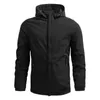 Wiatroszczelna kurtka Mężczyźni wodoodporna oddychająca marka Casual Sport Outdoor Soild Hooded Coat Male S Hardshell Wind 211217
