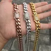 Wholele New Heavy Cuban Link PVD 14K Real Gold Collana a catena Hip Hop288S