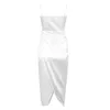 Women Sexy Runway Split White Dress Elegant Night Club Prom Celebrity Bodycon Midi Party Vestido 210527