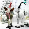 Grande bambola di alce in piedi con luci Regalo di Natale per bambini Bambola di alce di Natale Renna Ornamenti Navidad Decorazioni per la casa di Natale 211109