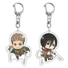 2021 NEW HOT Attack on Titan Anime HD Printed Keychain Cosplay Acrylic Pendant Keyring Cute Funny Cartoon Toy Rare Gift G1019