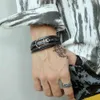 Japan and South Korea fashion trend woven multi-layer Leather stainless steel ship anchor men's Bracelet