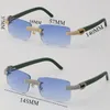 Nouvelles lunettes de soleil sans monture en diamant micro-pavé Original Green Plank Mens Rocks Cadre Homme et Femme Lunettes 18K Or C Décoration Wom286k